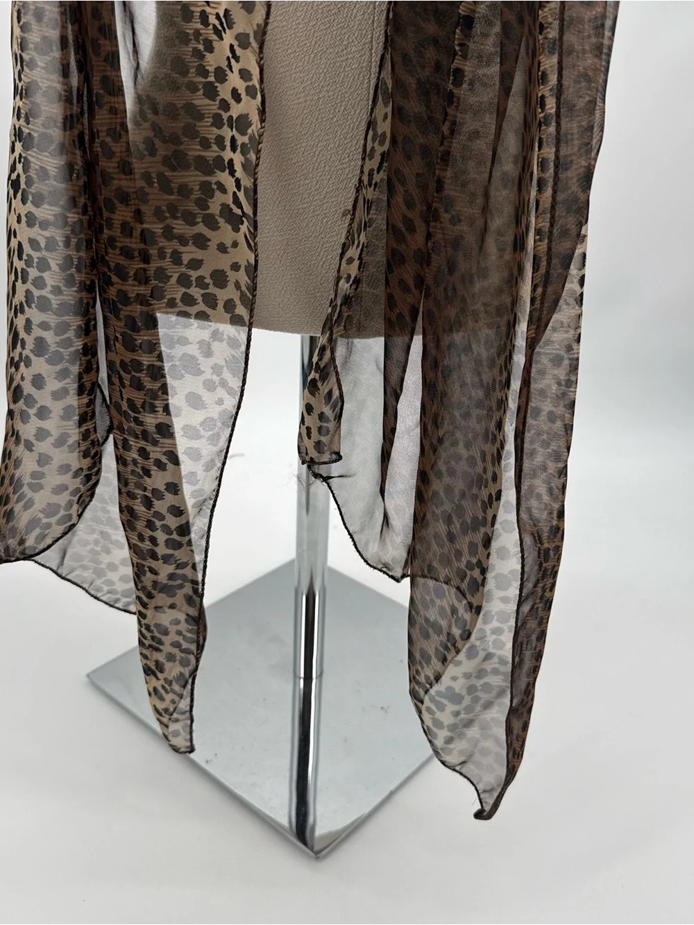 Unbranded Cheetah Print Black & Brown Scarf Accessory Flowy Animal Print